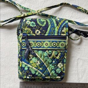 Vera Bradley Floral Crossbody Bag in Green and Blue